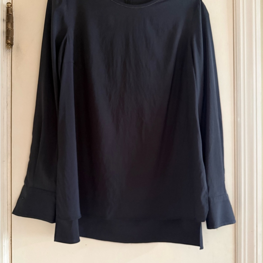 Brunello Cucinelli Dark Blue Long Sleeve Blouse